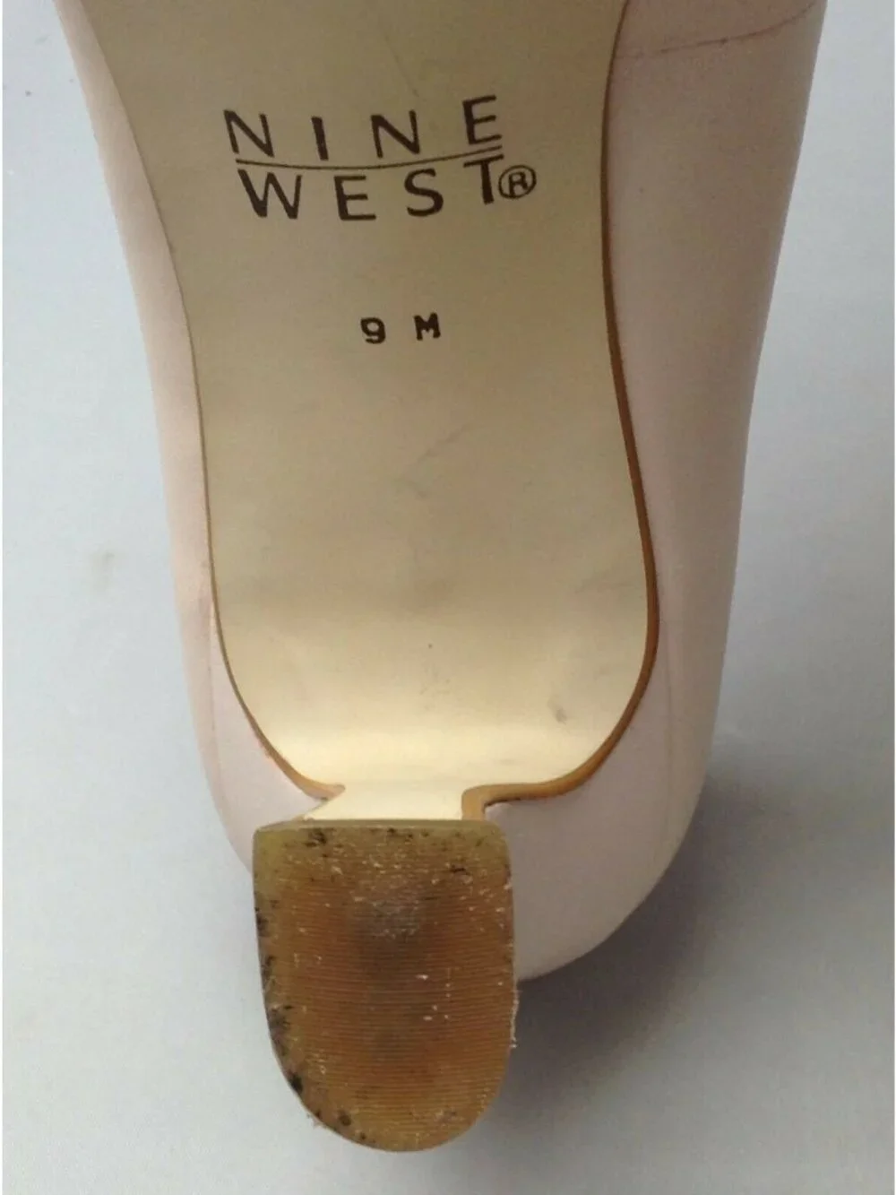 Nine West Womens Soft Powder Pink Leather Heels Pumps Size 9